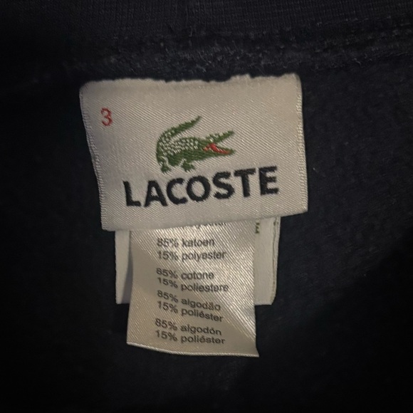 Lacoste Men’s Navy Blue Straight Leg Fleece Sweatpants Size 3 Drawstring Logo - Picture 6 of 8